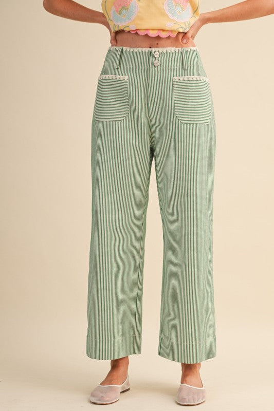 MP4663 Striped Wide Leg Pants