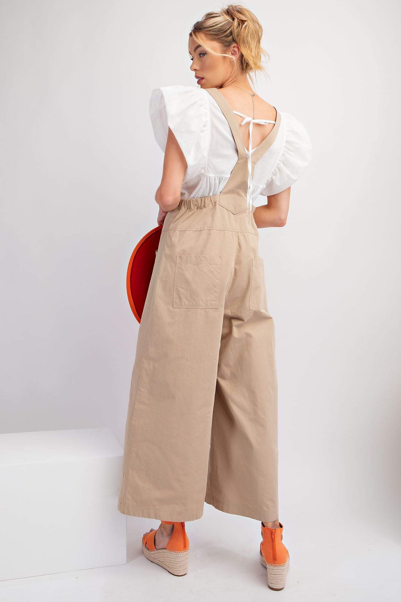 EB55906 Wide Leg Parachute Jumpsuit