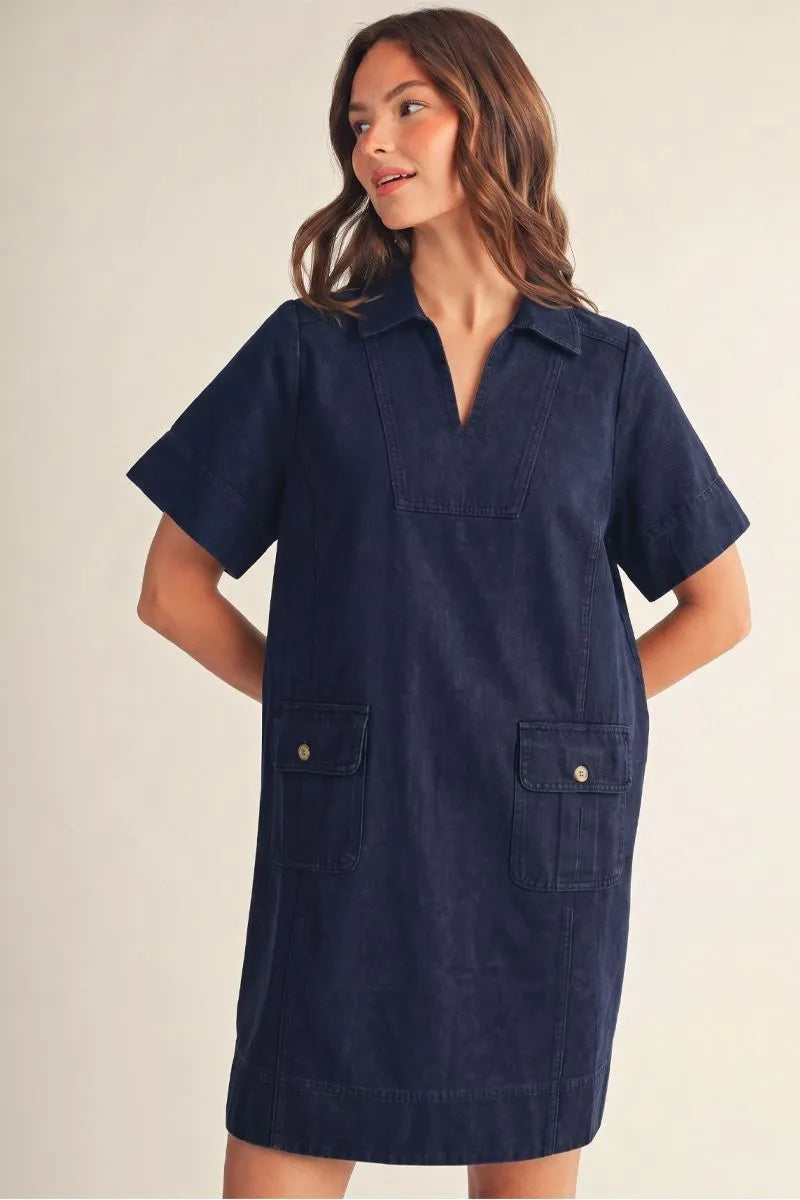 G51180 Garment Washed Shift Dress