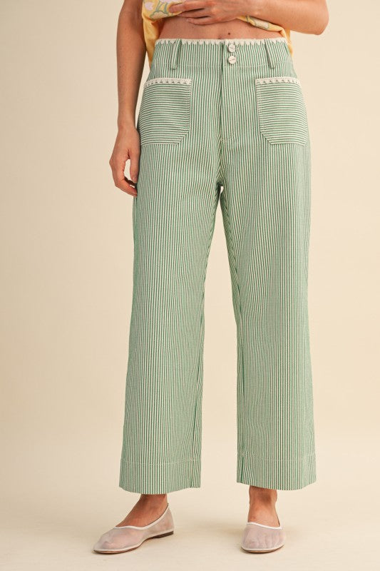 MP4663 Striped Wide Leg Pants