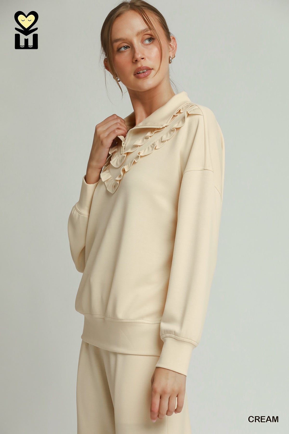 H1034-T Luxeknit Quarter Zip Top
