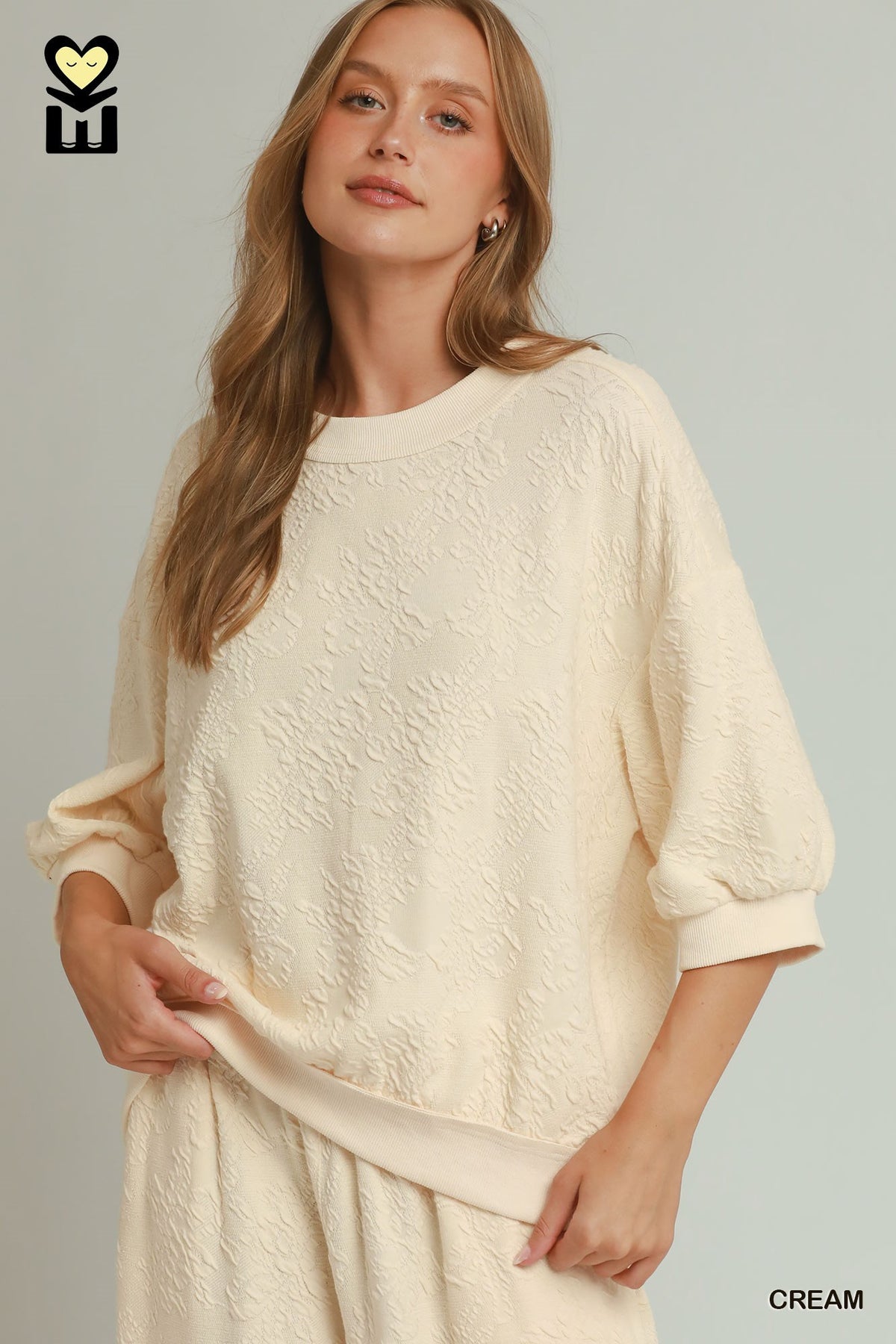 H1187-T Textured Jacquard Pullover