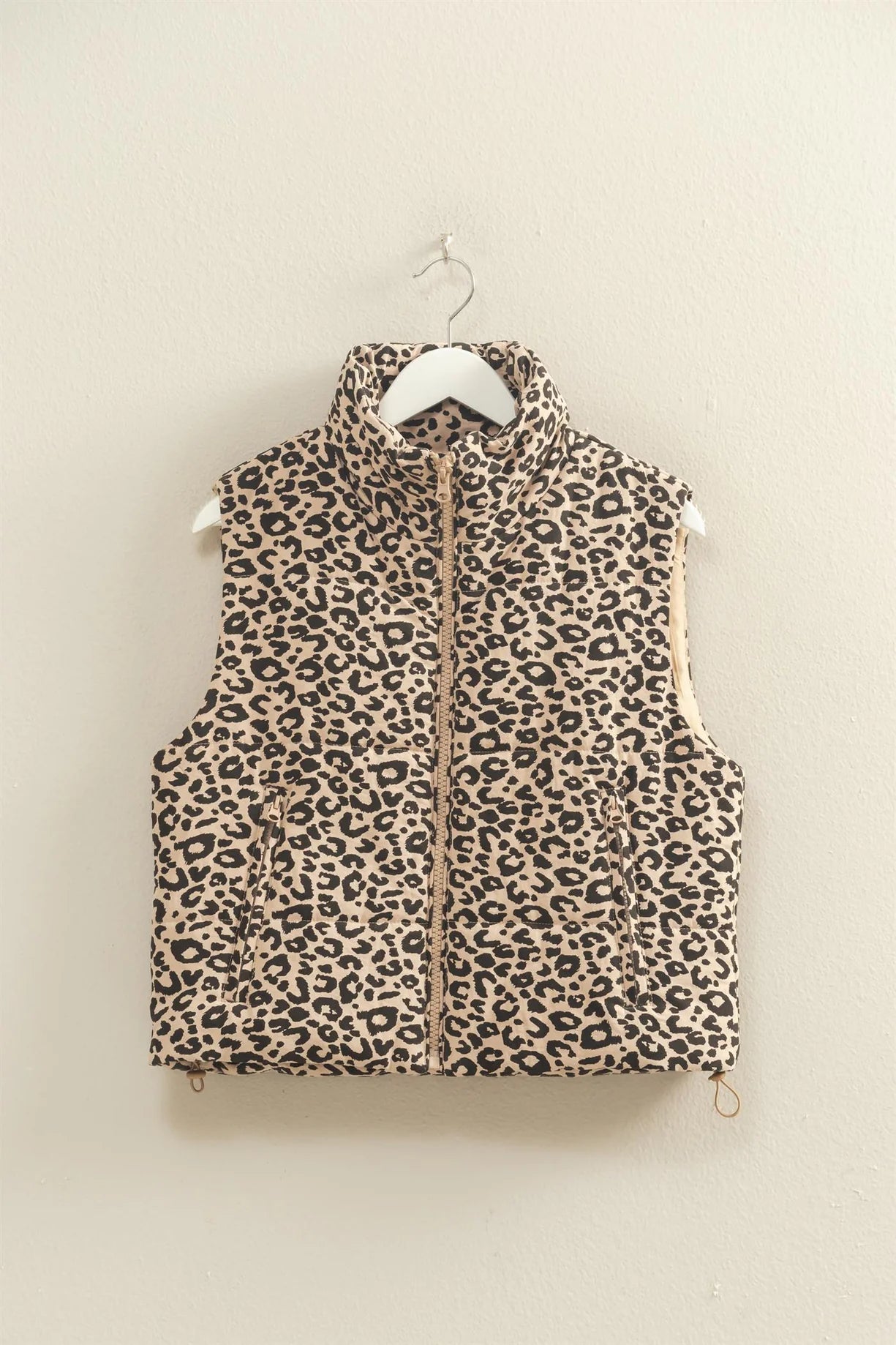 HF25E691 Leopard Print Puffer Vest