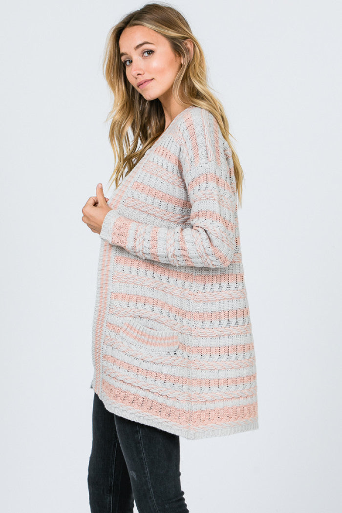 MSW7248 Striped Cardigan