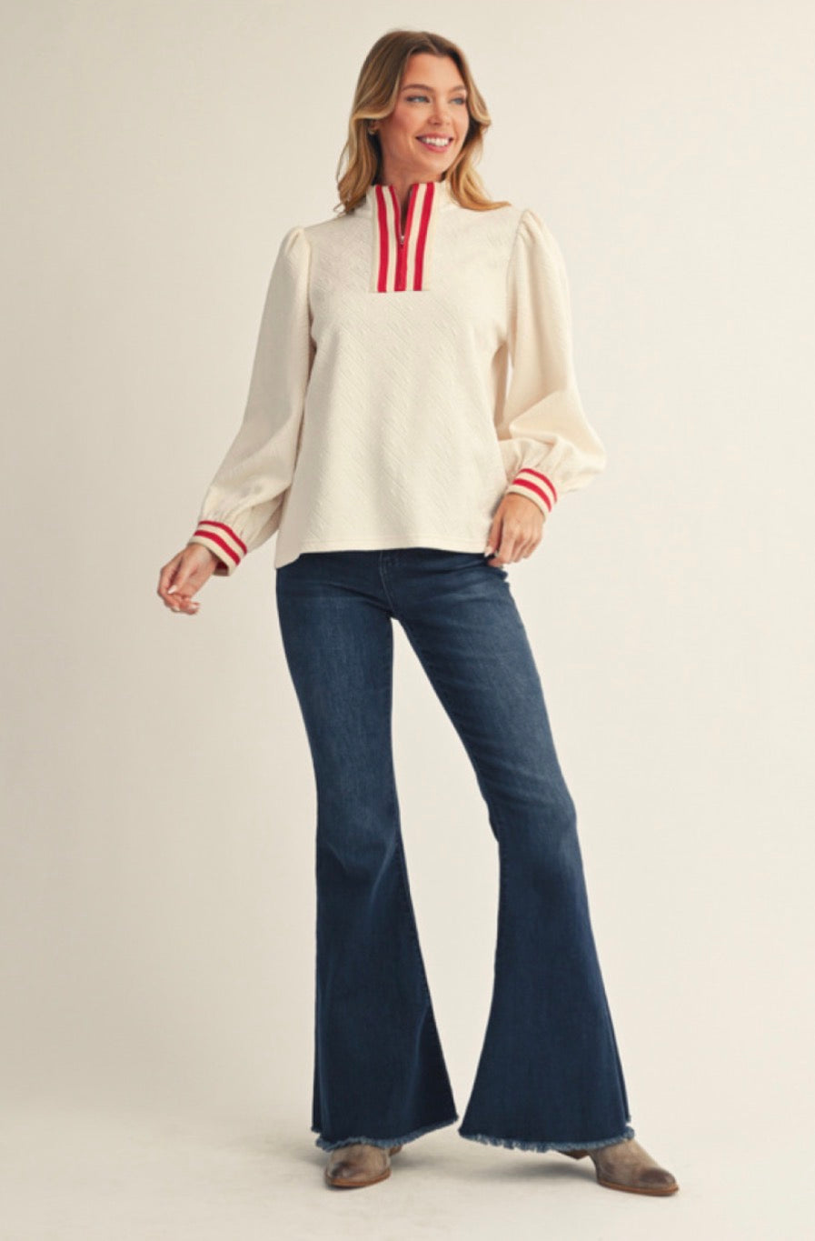 B12692 Textured Fabric Top