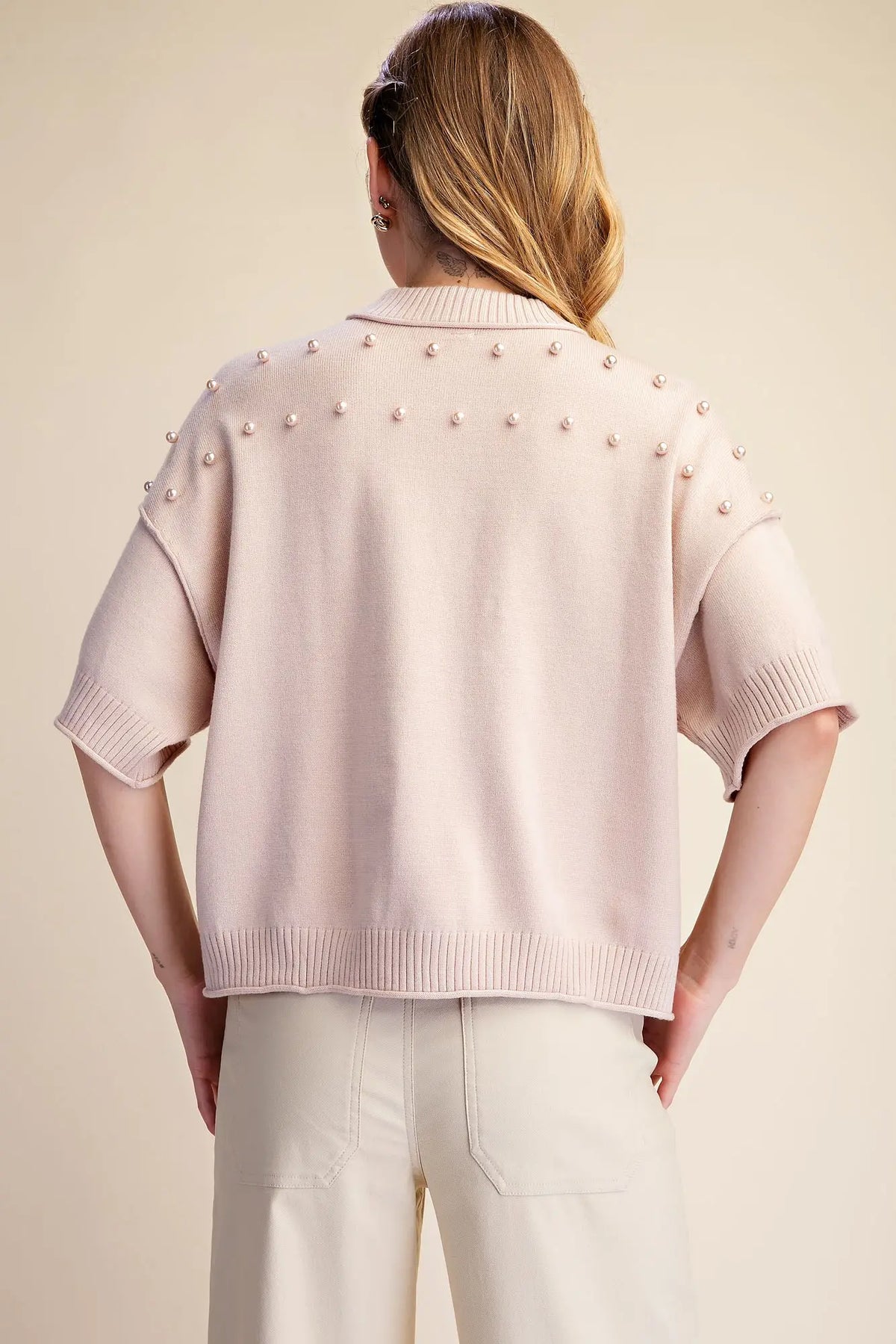 SW8233 Pearl Detail Sweater