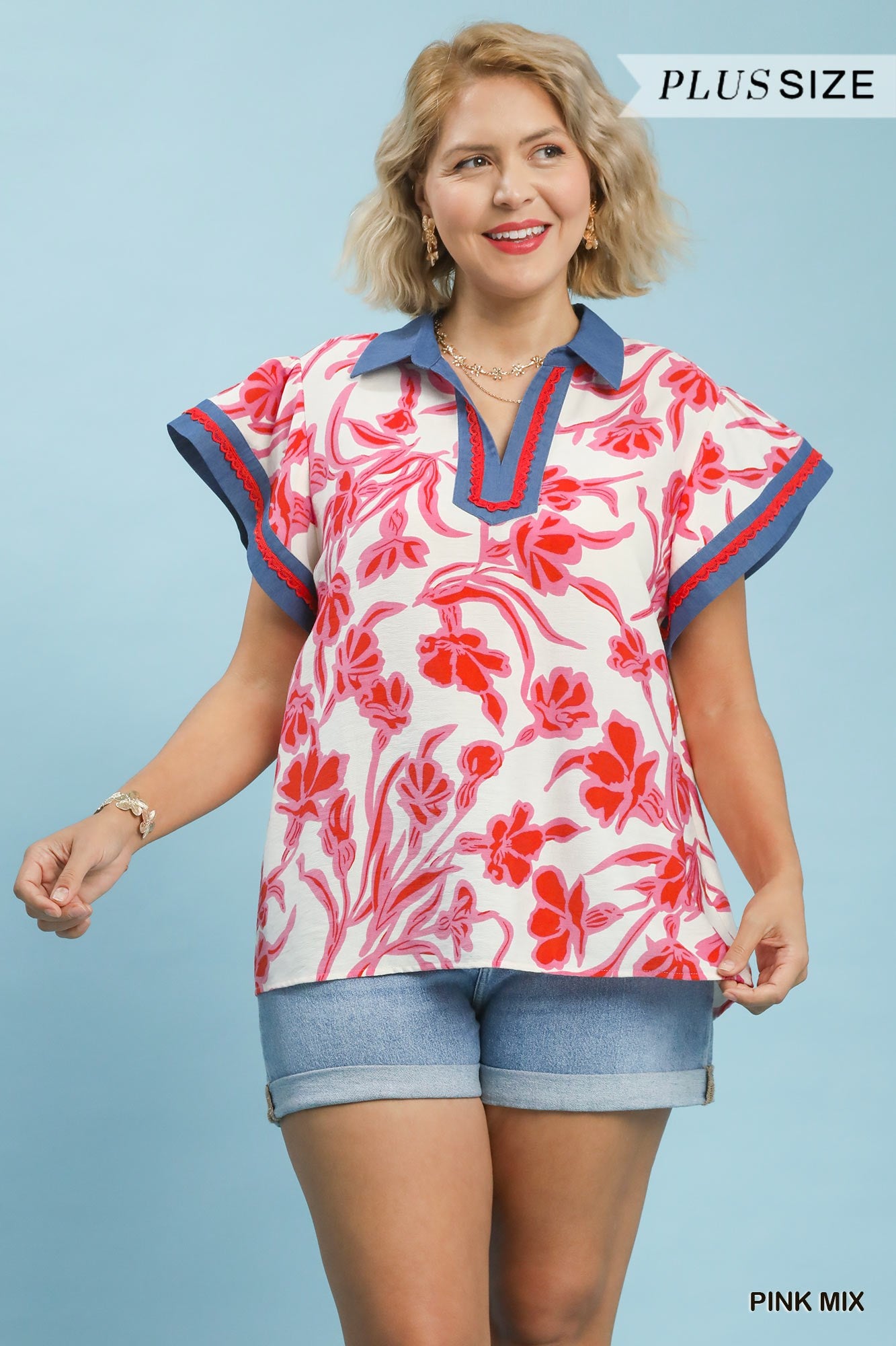 WC5892 Curvy Floral Top