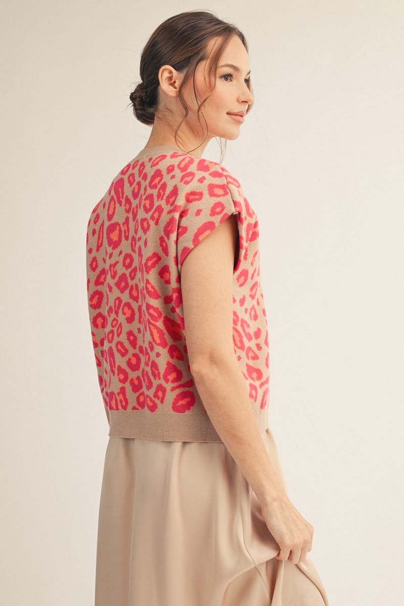 G15760-1-SWEATER Leopard Sweater Top
