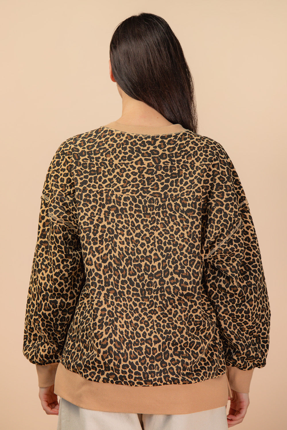 NT12318 Leopard Print Casual Top