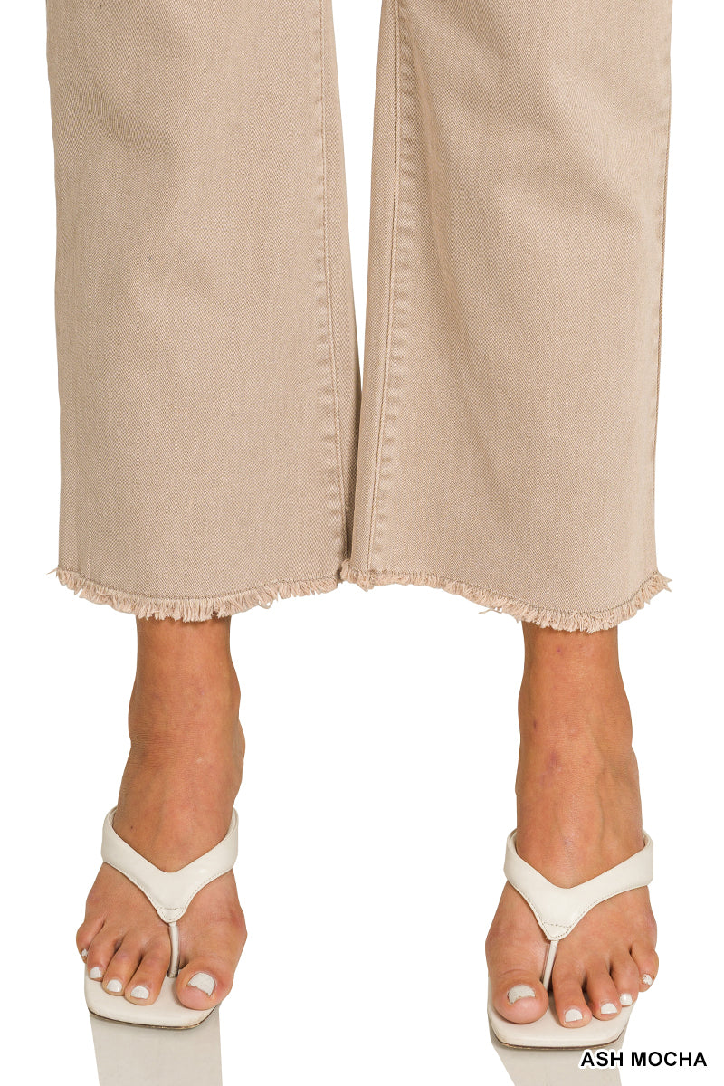 DMP-1847X5 Curvy High Waisted Frayed Hem Pants