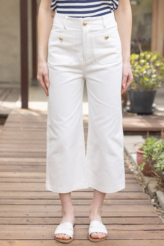 32551 Gold Button Detailed Pants