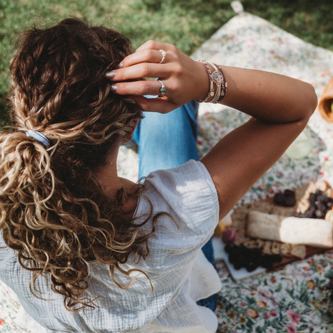 Bloom Hair Tie + Bracelet Set