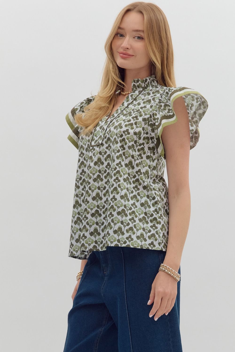 T27402 Floral Print Top