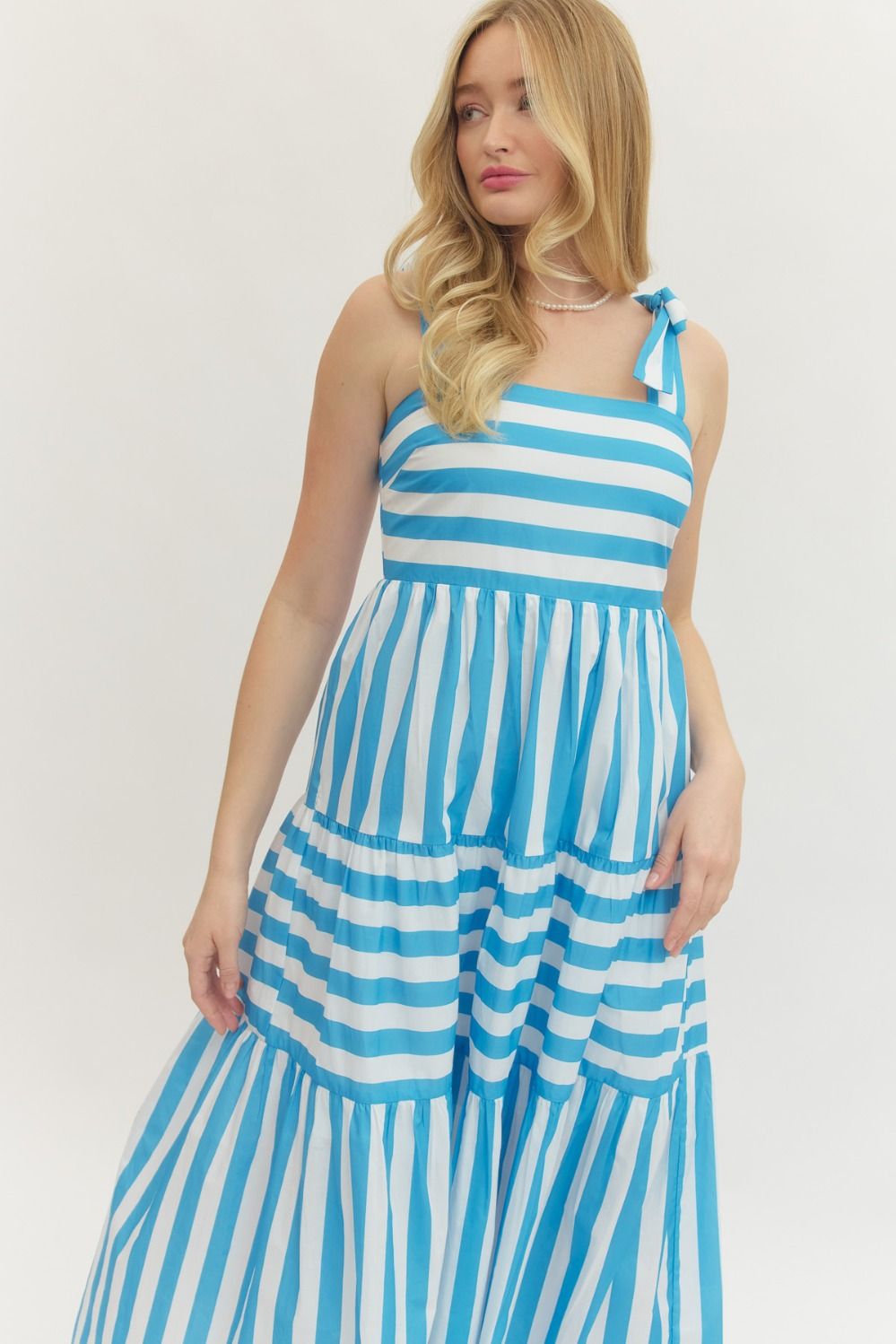 D30314 Striped Midi Dress