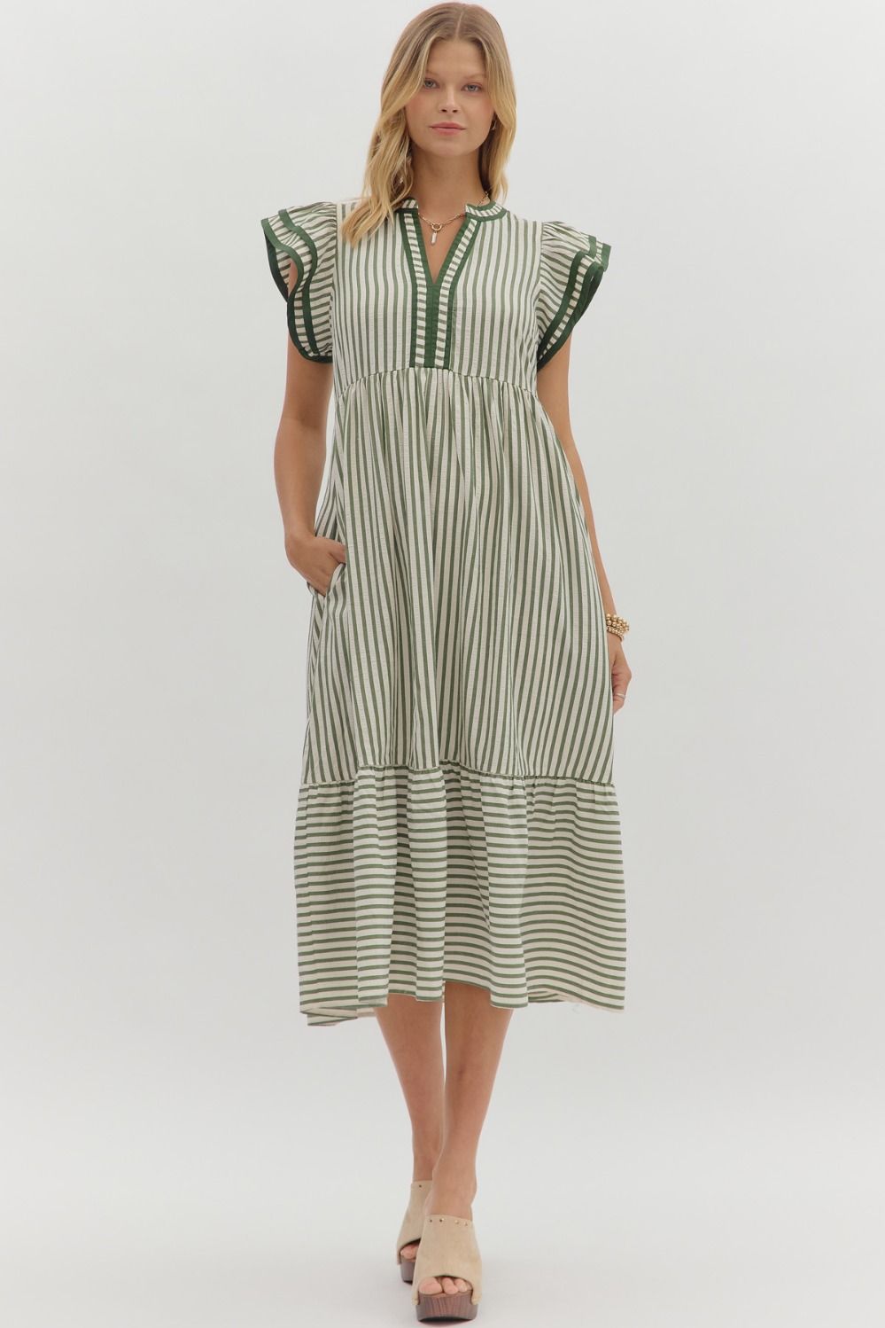 D26444 Textured Stripe Pattern Dress