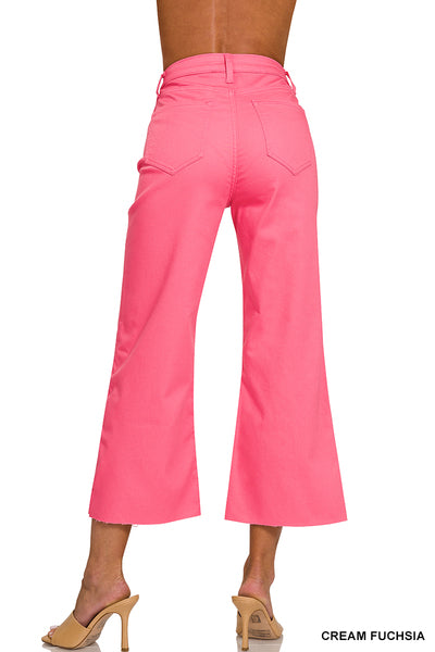 DOP1617A High Rise Flare Cropped Colored Pants