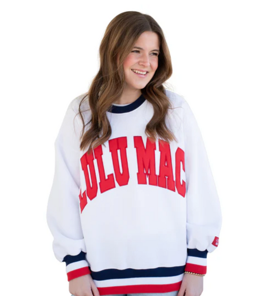 LM-SW-1004 Red/Navy Social Society Statement Sweatshirt