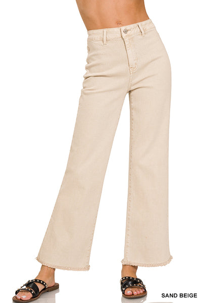 DMP-1856AL Acid Washed Straight Wide Pants