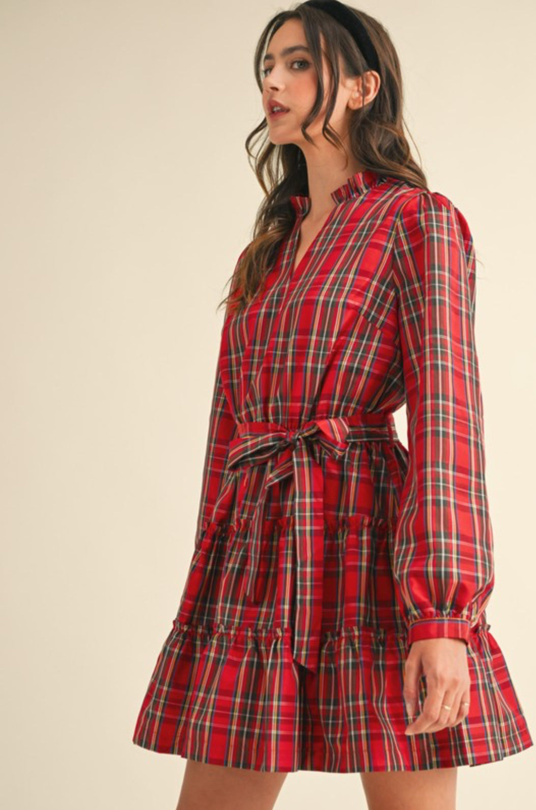 MDR3538 Plaid Mini Dress