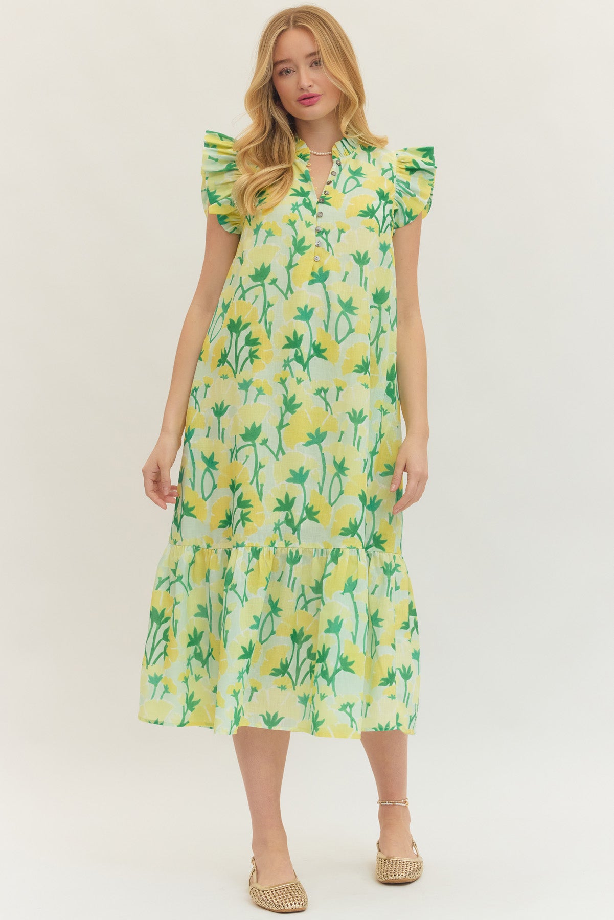 D30652 Floral Midi Dress