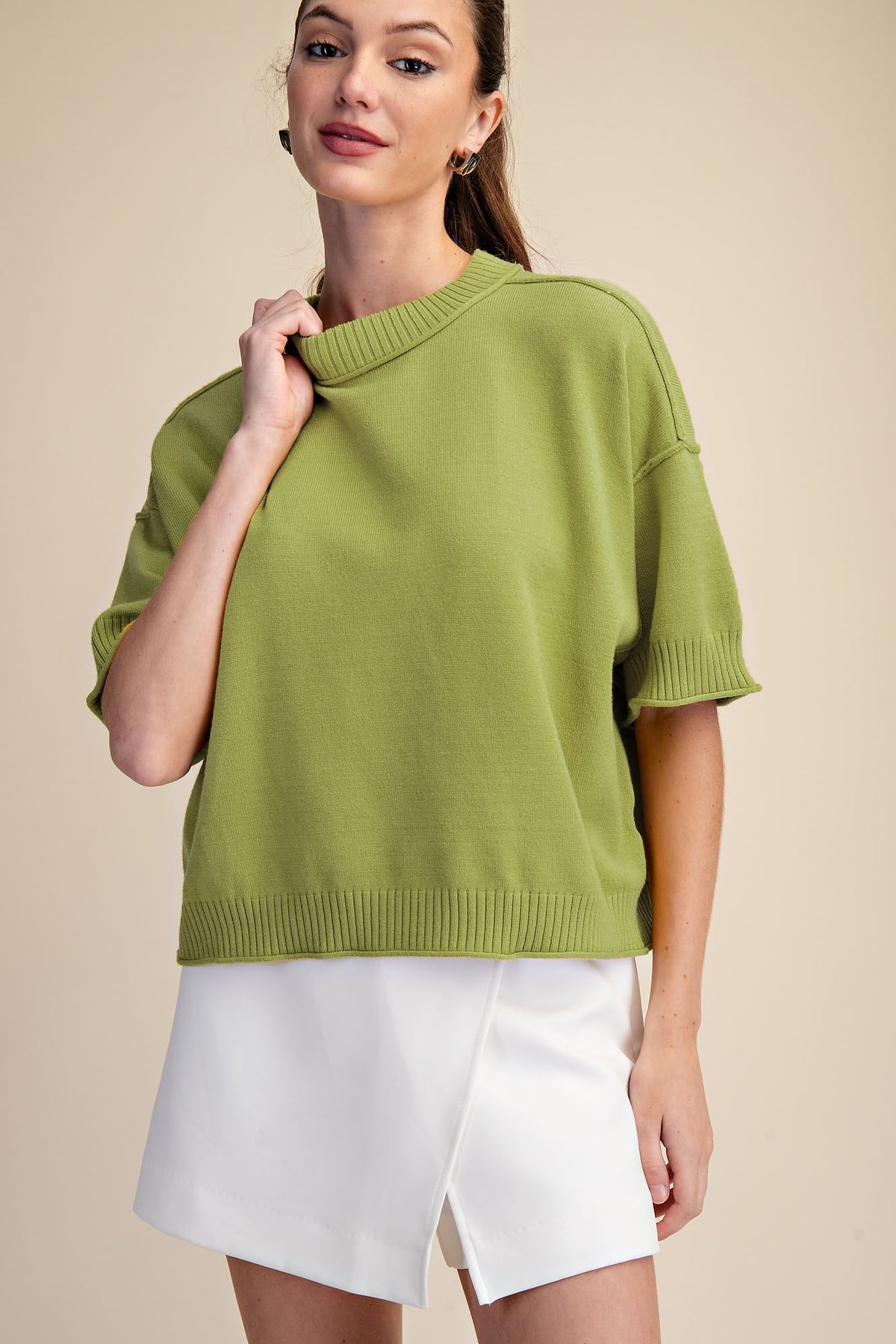 GSW9968 Elbow Length Sweater Top