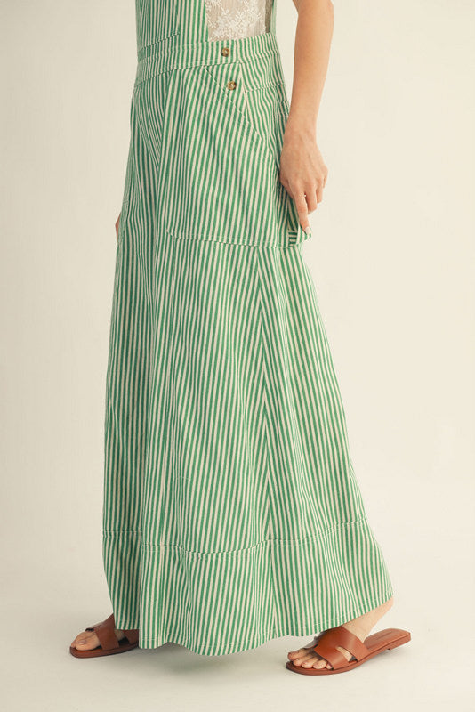 M50411 Wide Leg Striped Jumpsuit