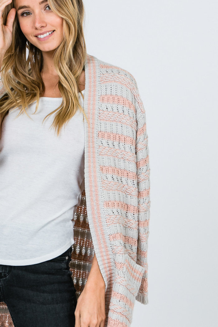 MSW7248 Striped Cardigan