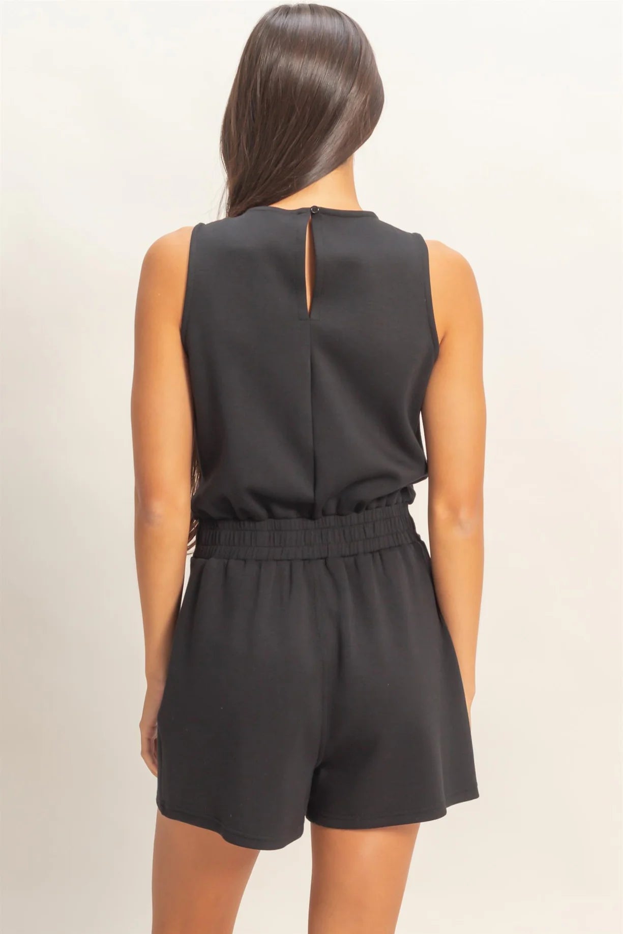 DZ26C732 Drawstring Waist Sleeveless Romper