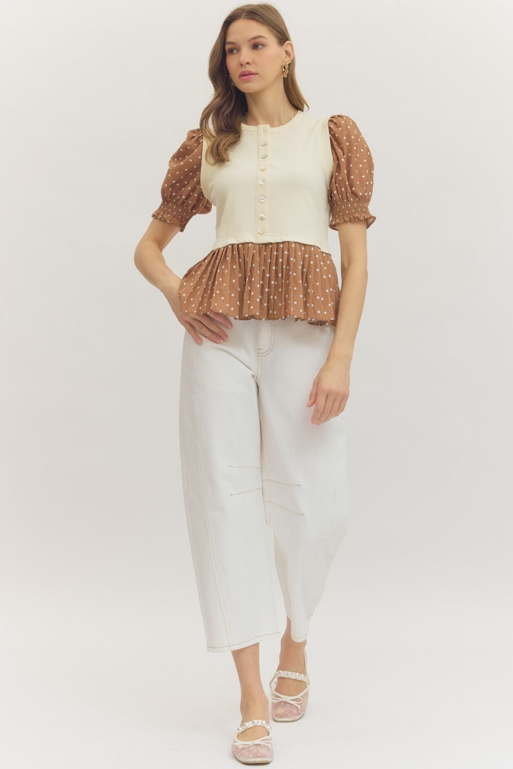 T31448 Polka Dot Top