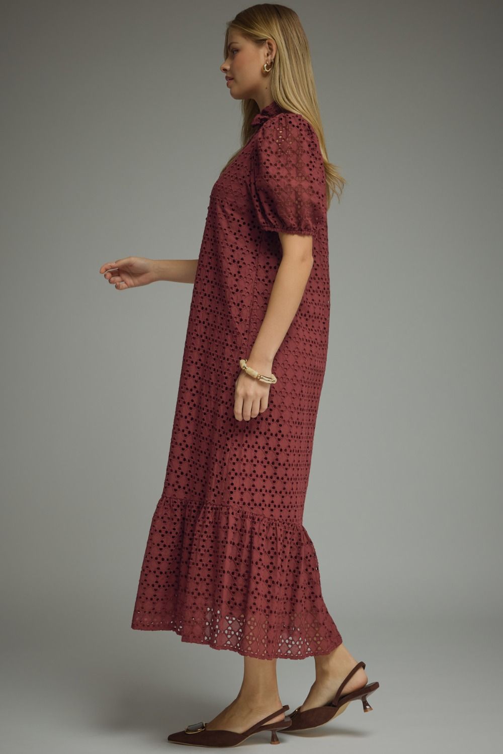 D29377 Eyelet Midi Dress
