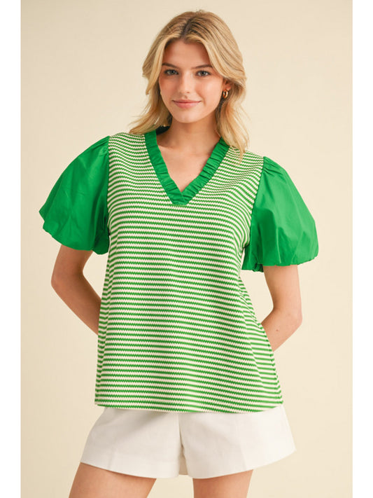 H11930 Stripes and Solid Top