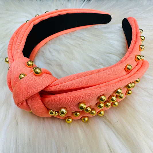Golden Pearl Knotted Headband