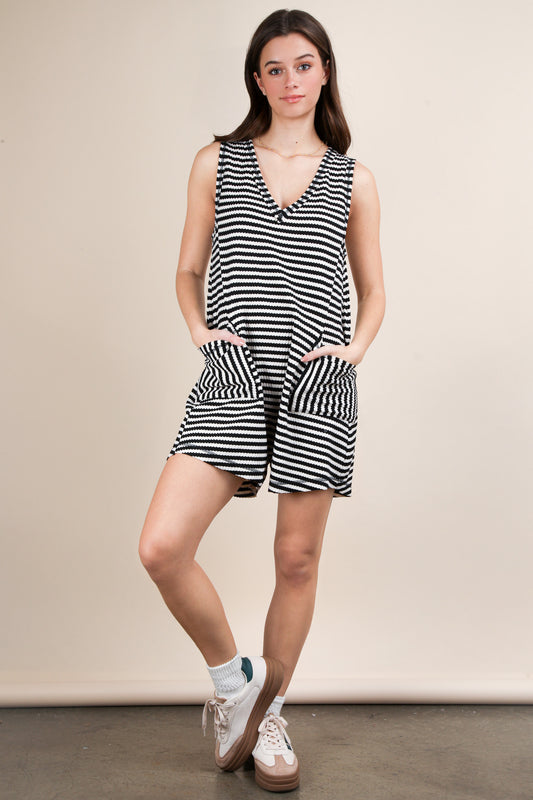 NP70744 Striped Sleeveless Romper