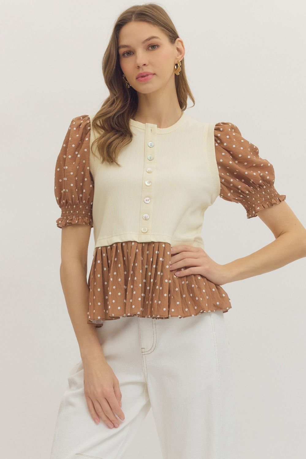 T31448 Polka Dot Top