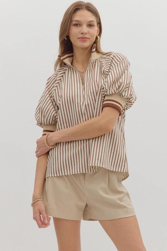 T28130 Stripe Pattern Top