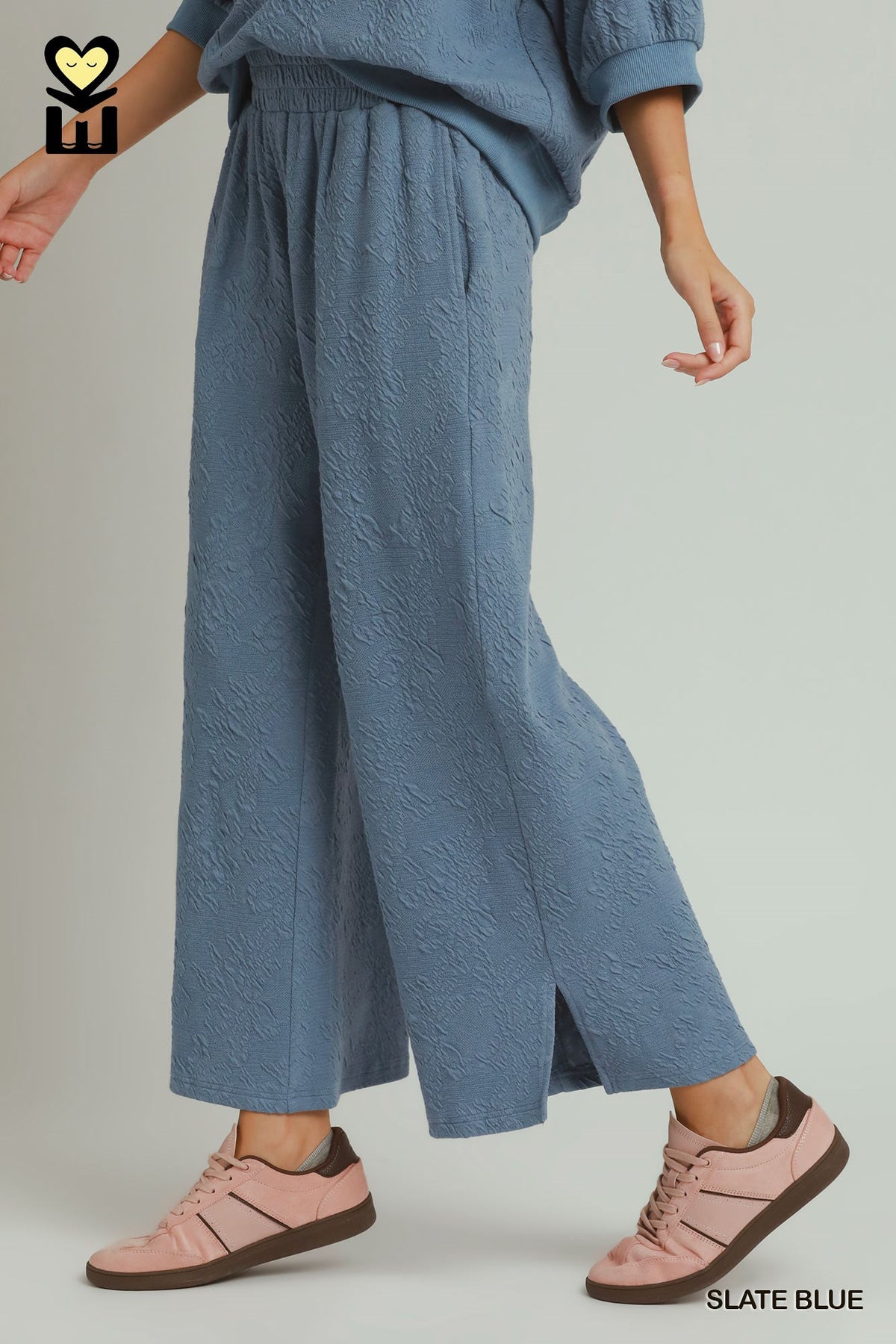 H1187-P Textured Jacquard Pants