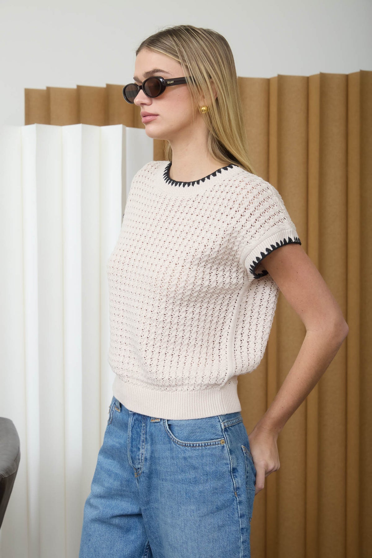 TW2111 Textured Sweater Top