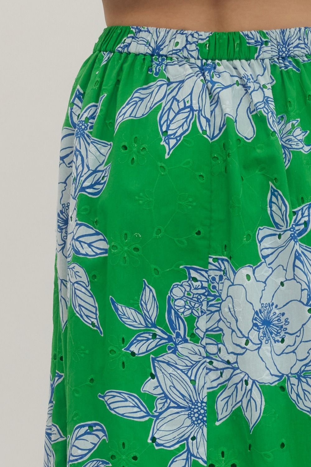 S30833 Botanical Print Midi Skirt