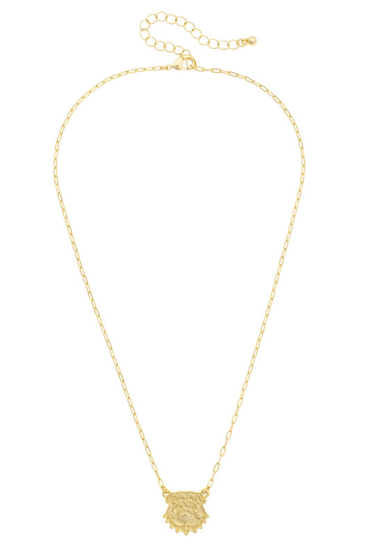 Georgia Bulldogs 24K Stamped Logo Necklace