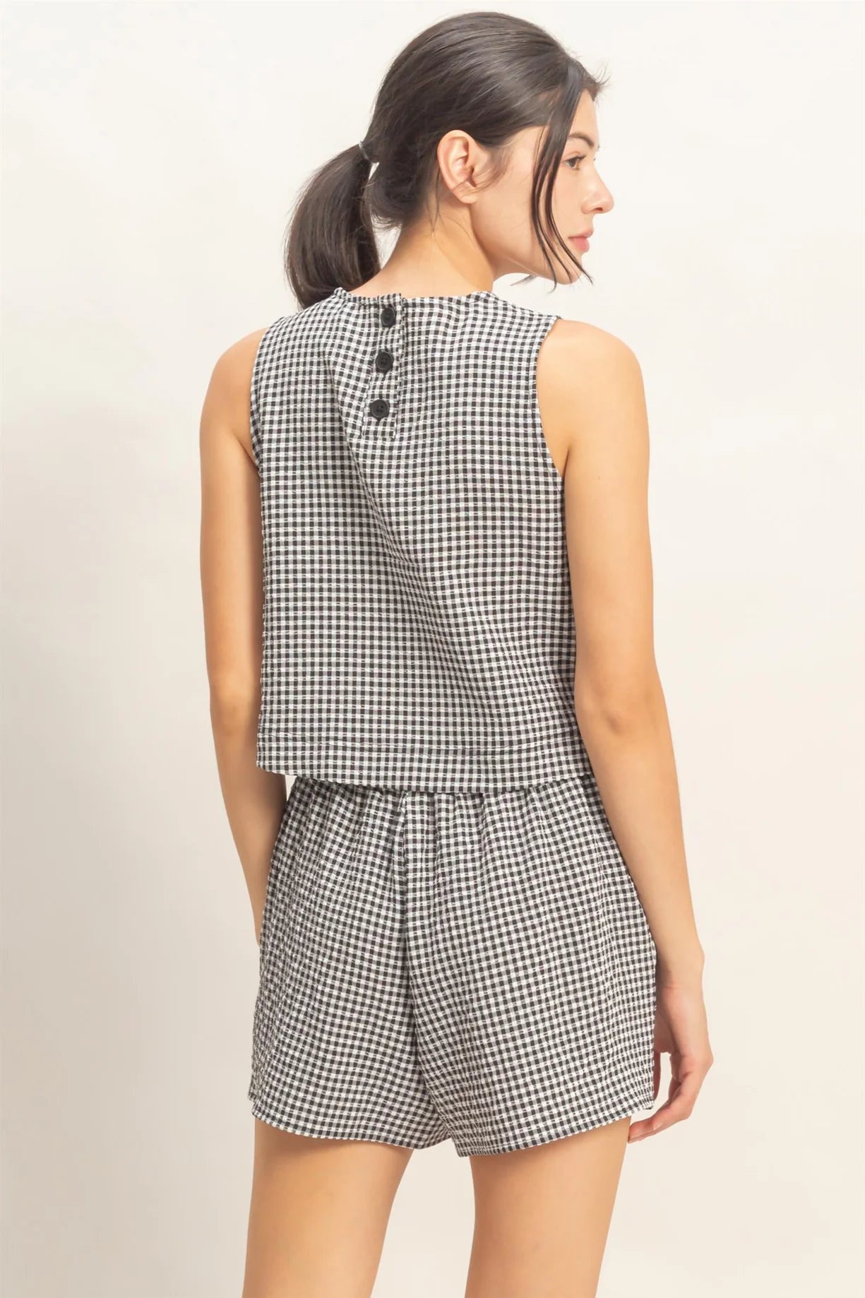 DZ26C688-SET Gingham Checkered Set