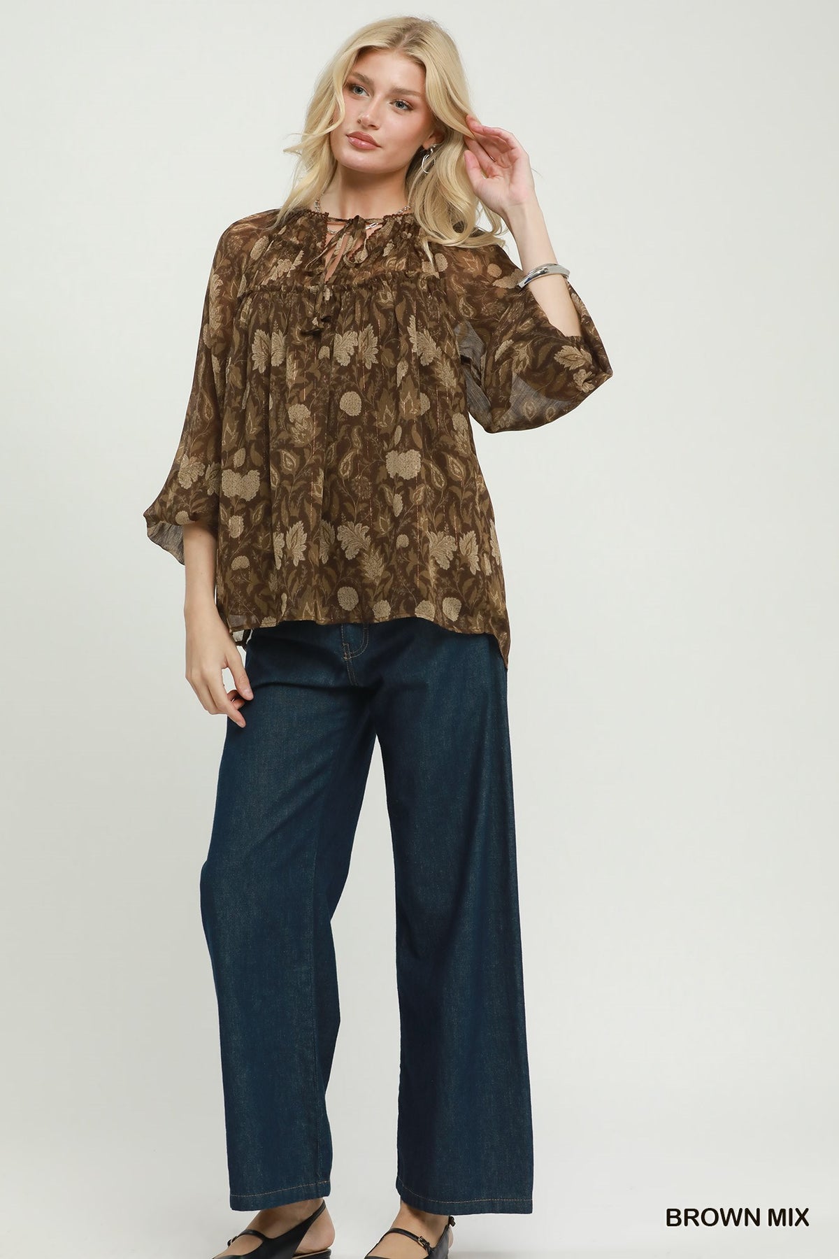WD1175 Curvy Floral Print Top
