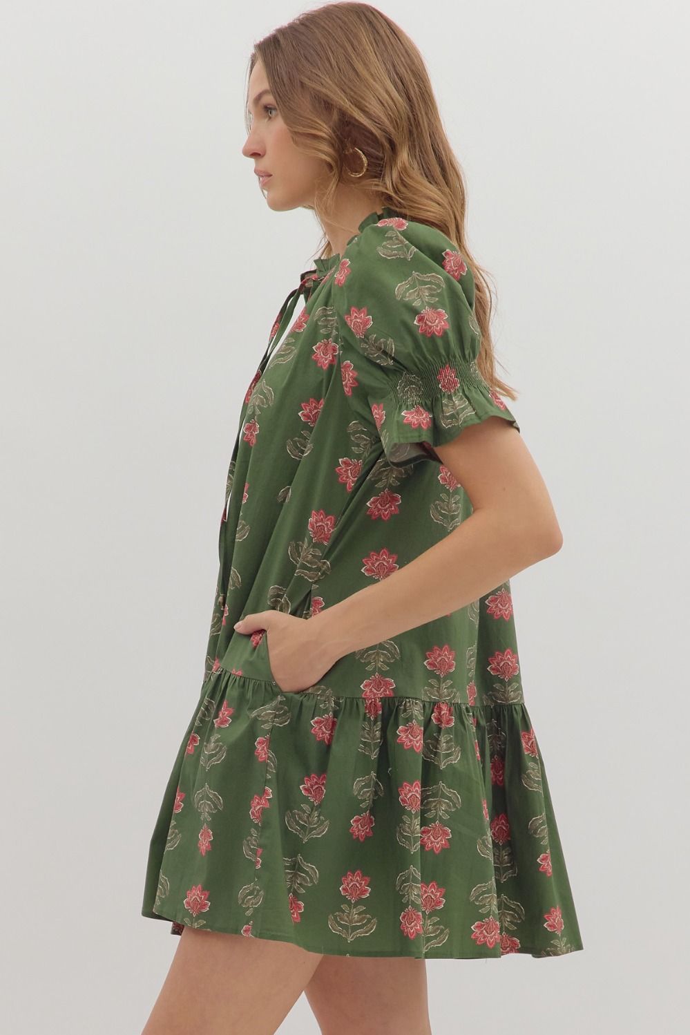 D26288 Floral Print Mini Dress
