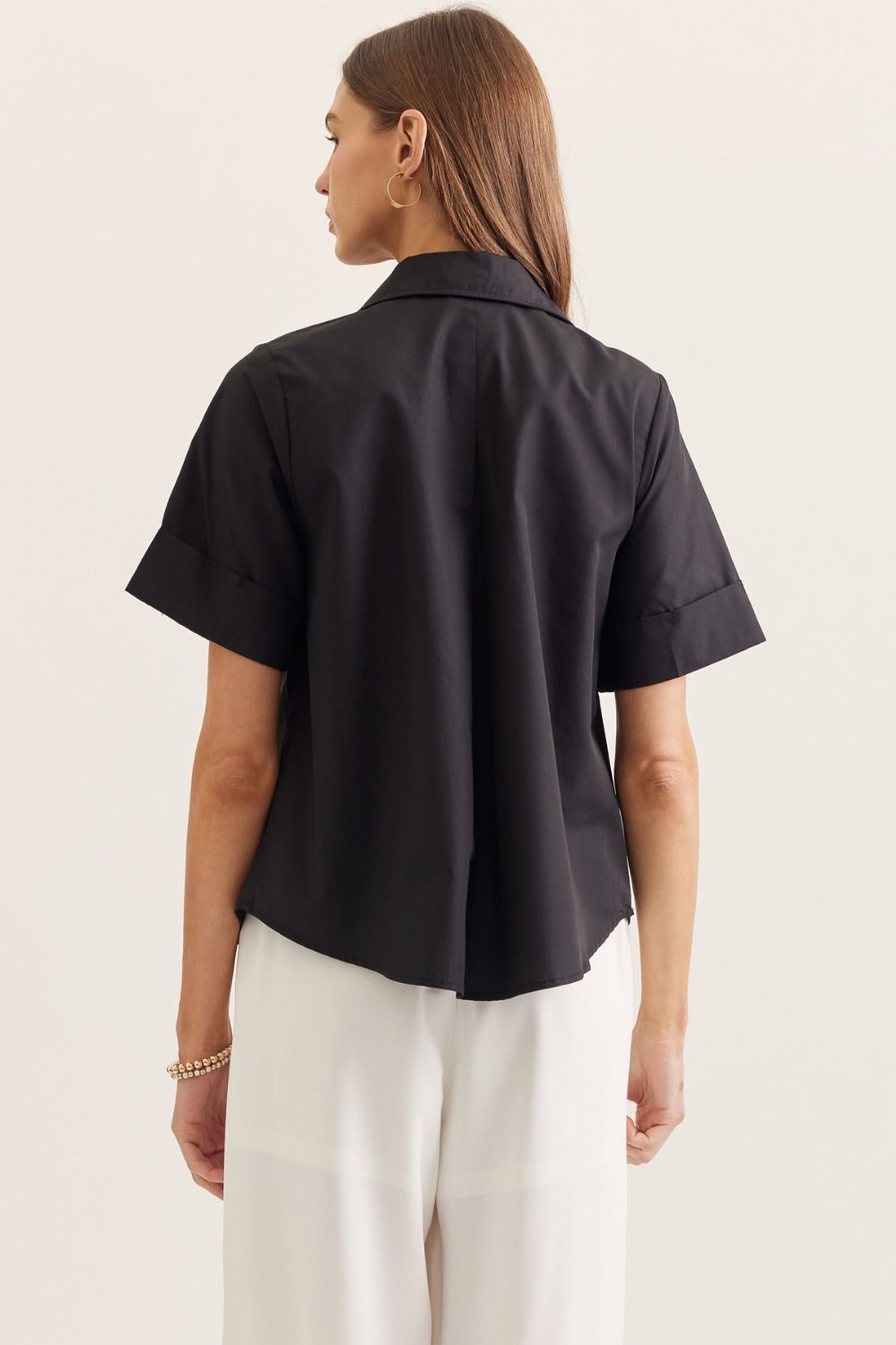 T29541 Solid Short Sleeve Top