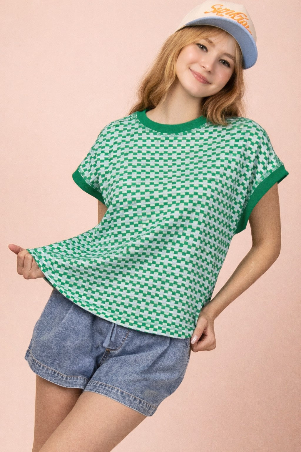 NT12607 Textured Casual Top