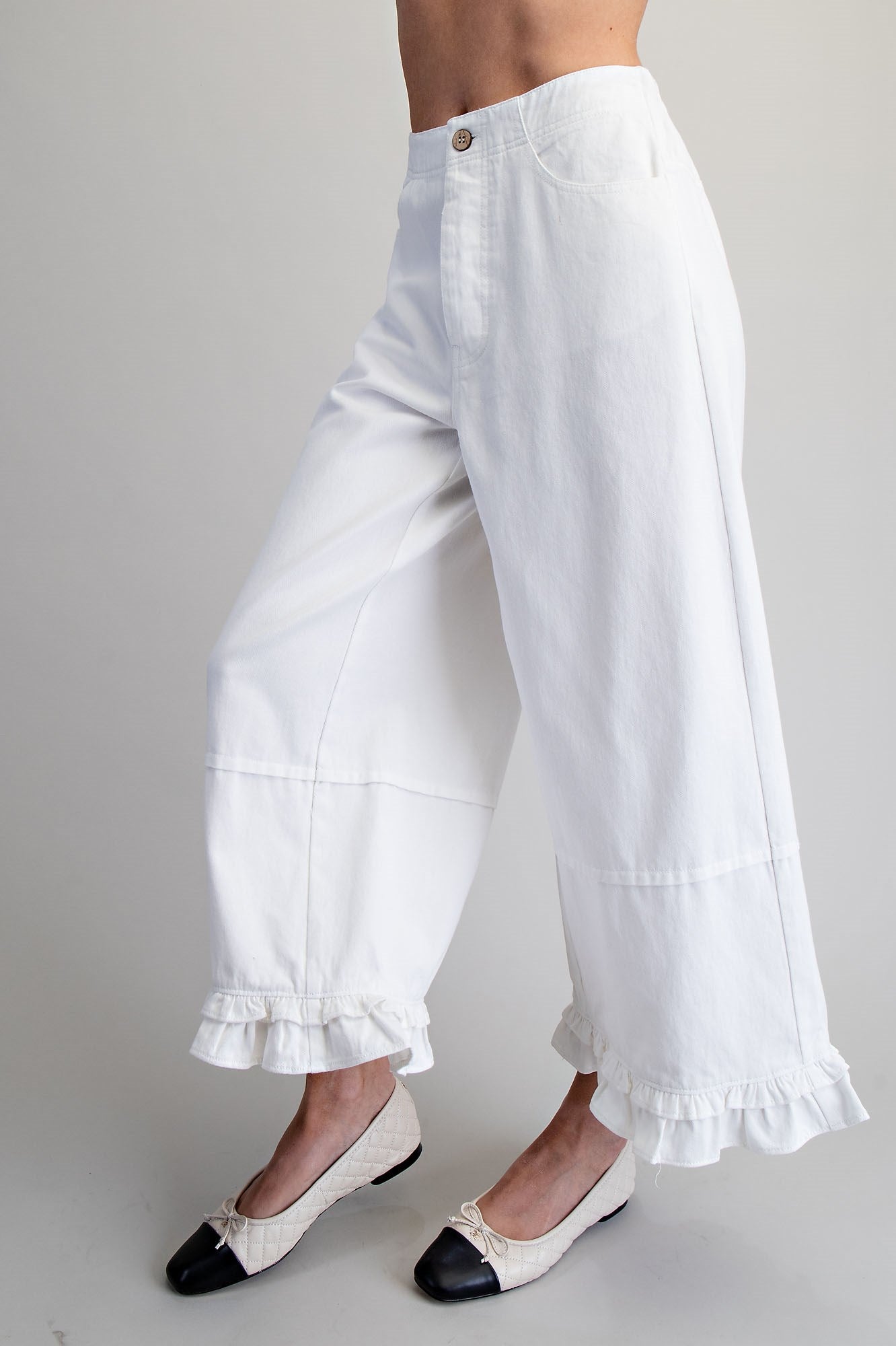 PH15714 Mineral Washed Ruffle Hem Pants