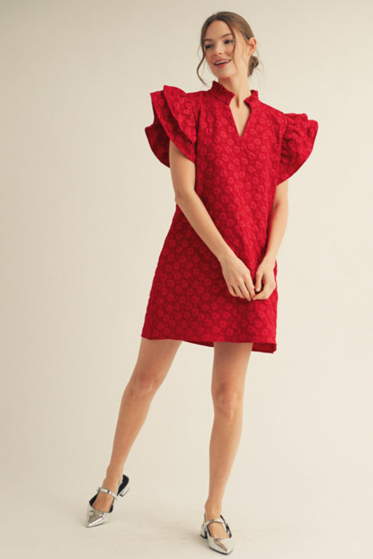 G13075 Floral Embroidered Dress