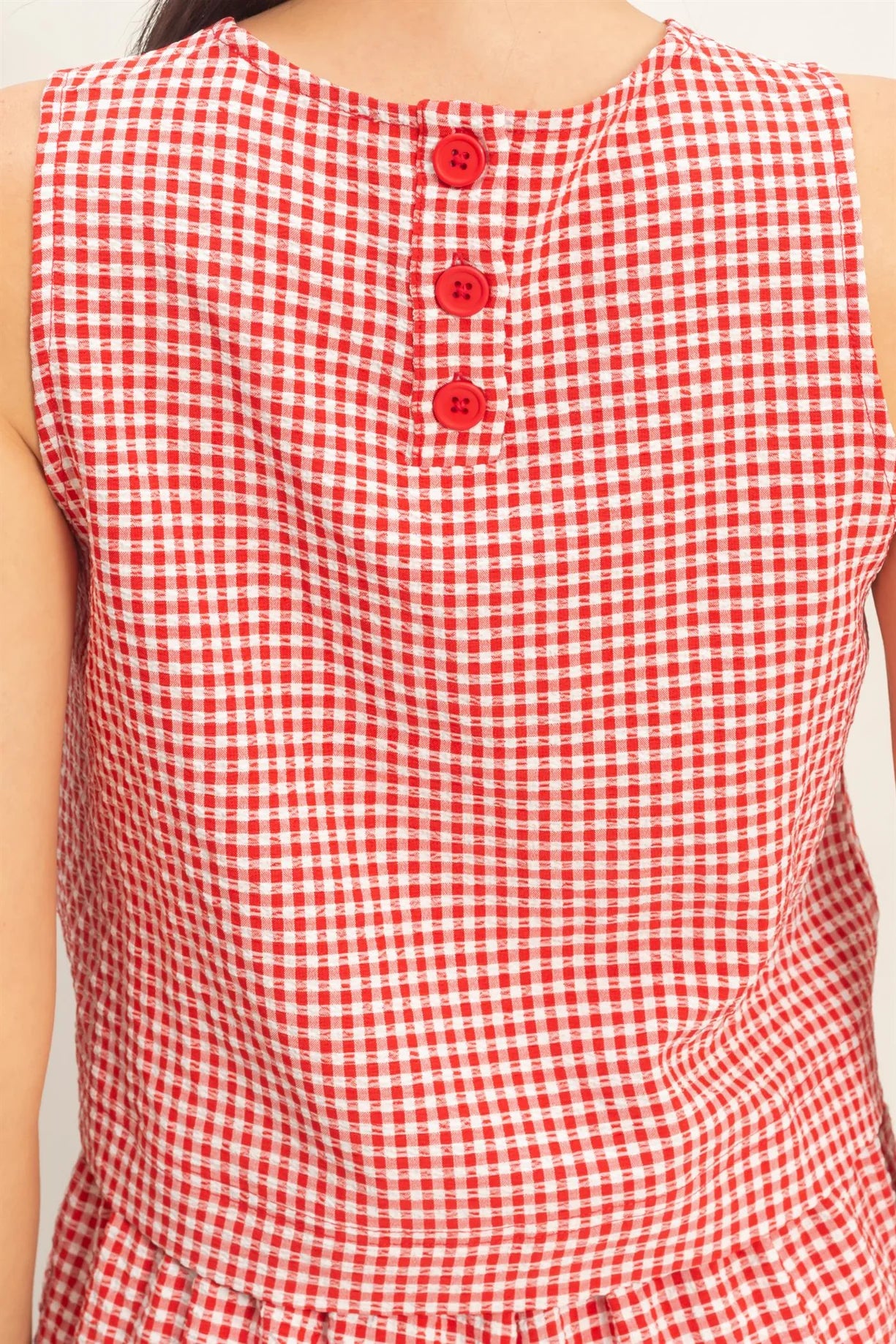 DZ26C688-SET Gingham Checkered Set