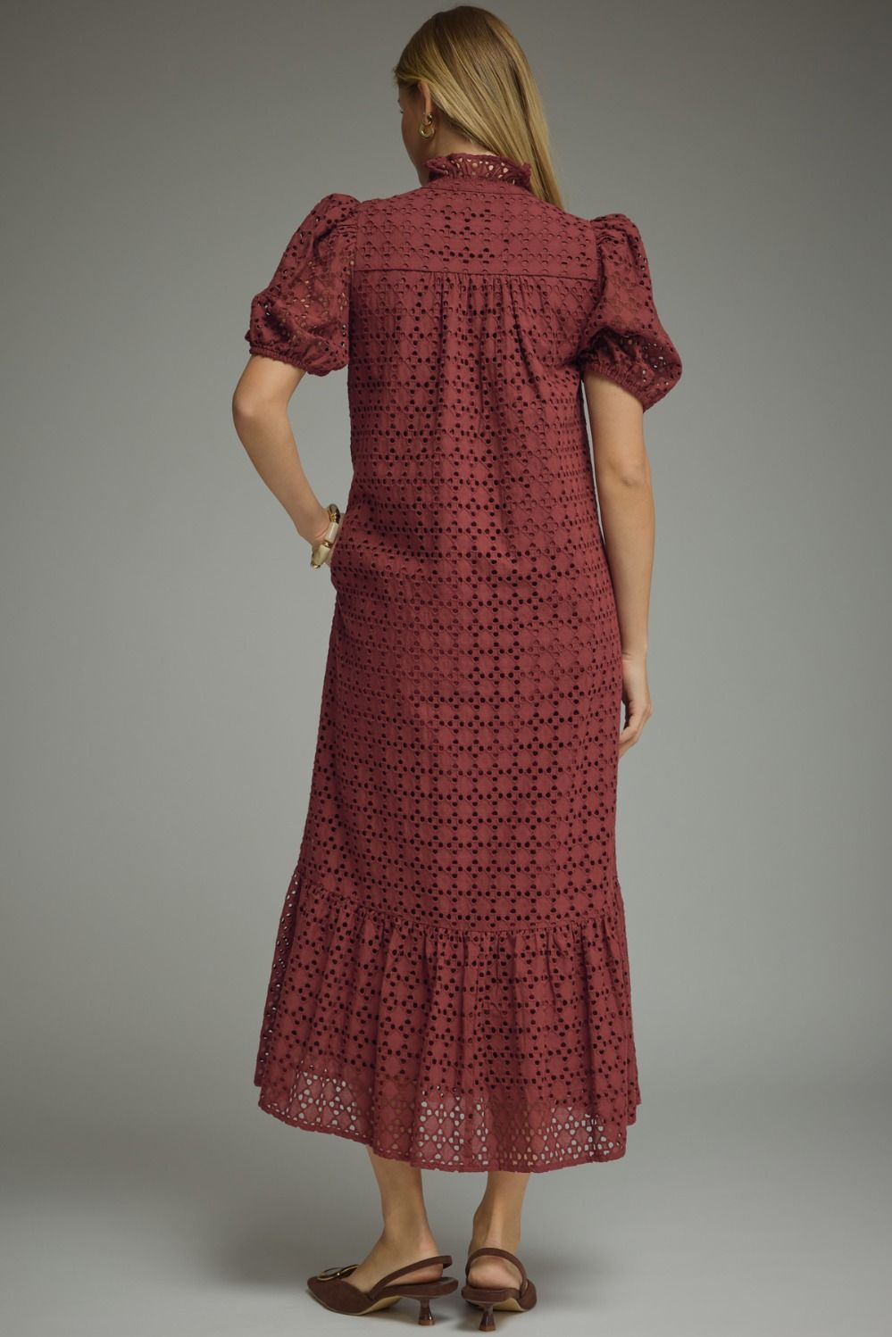 D29377 Eyelet Midi Dress