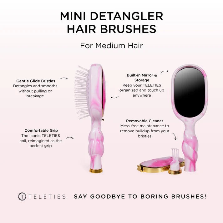 TELETIES Mini Detangler Hair Brush for Medium Hair