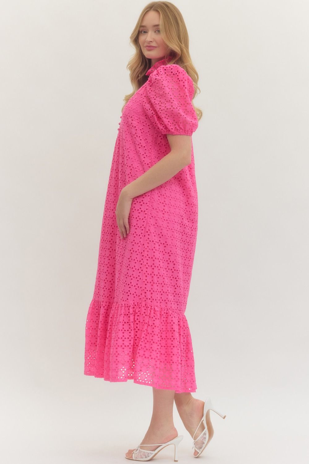 D29377 Eyelet Midi Dress